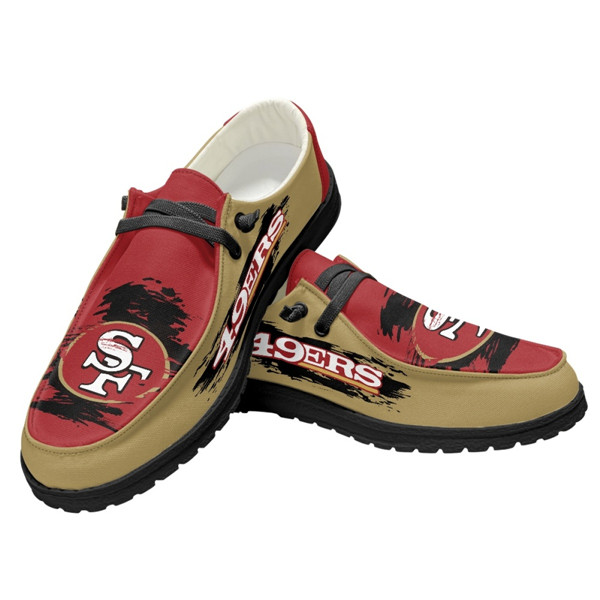 Men's San Francisco 49ers Loafers Lace Up Shoes 001 (Pls check description for details)